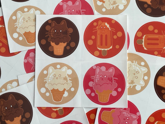 Ice Cream Cats – Sticker Sheet