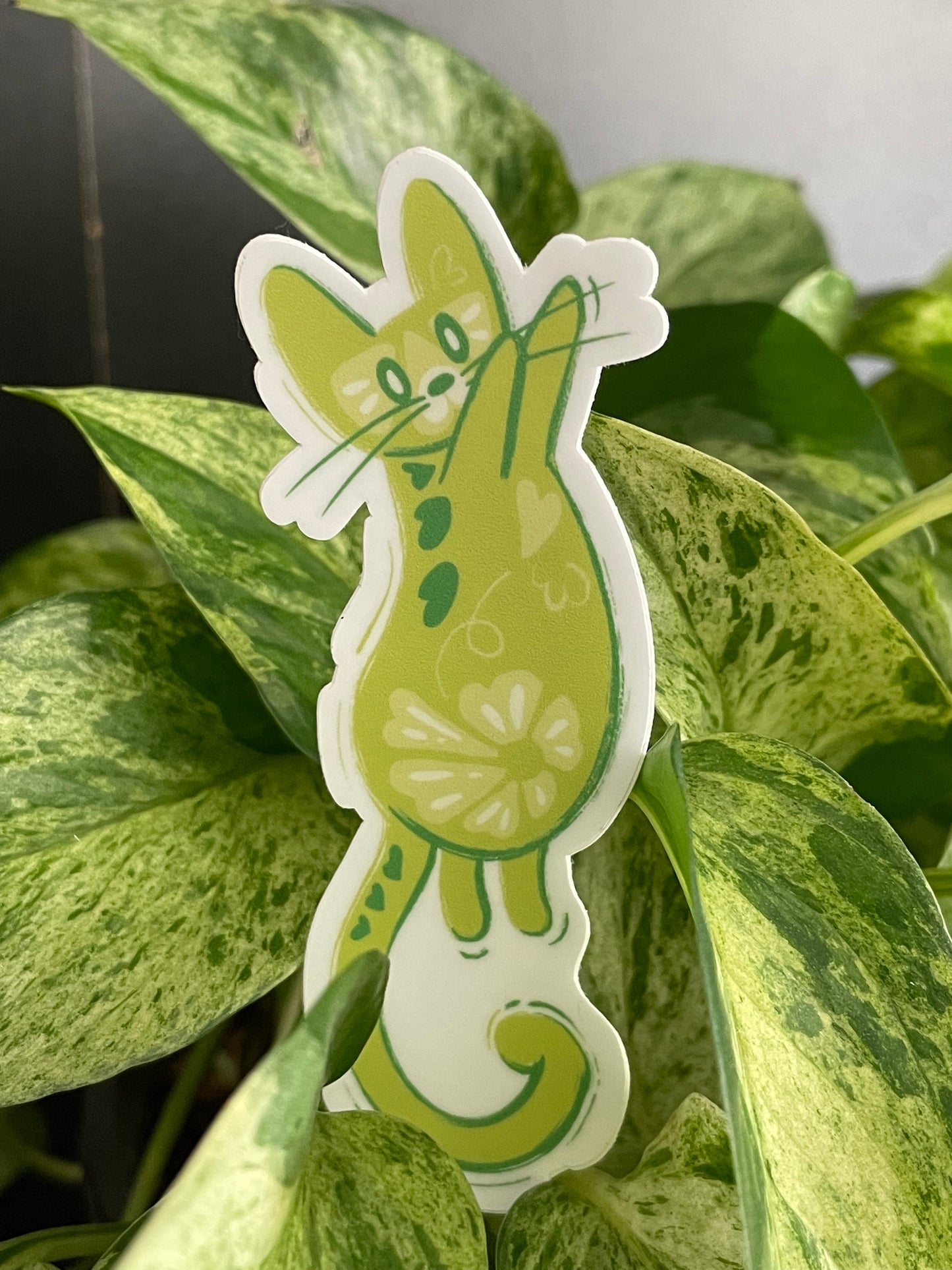Lime Cat – Die Cut Sticker