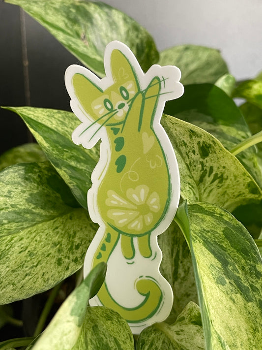 Lime Cat – Die Cut Sticker